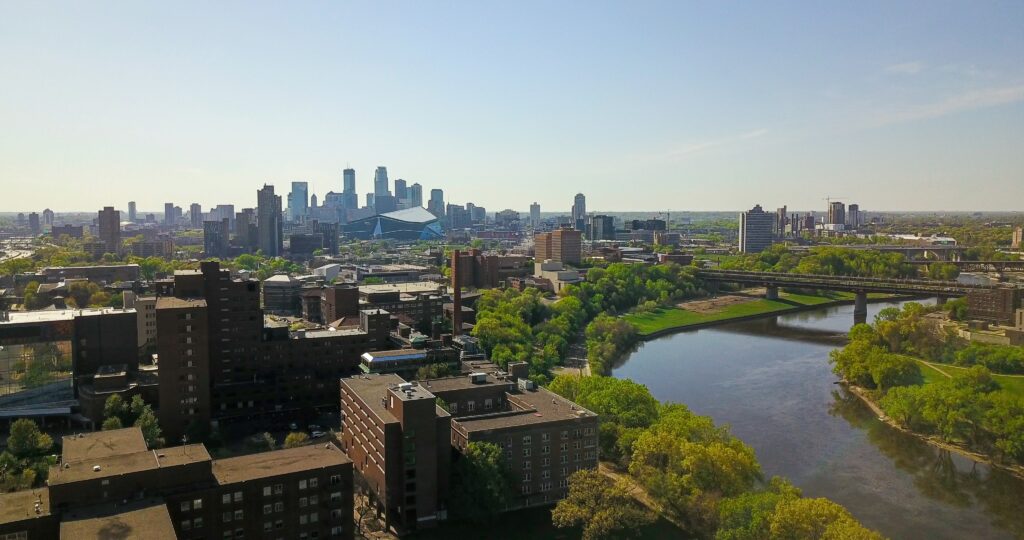 Minneapolis, Minnesota drone aerial